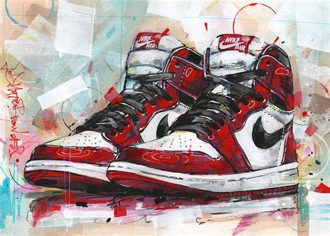 nike schilderij|nike shoes in paintings.